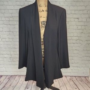 Calvin Klein Black Drape Shoulder Padded Blazer Women's Size 1X